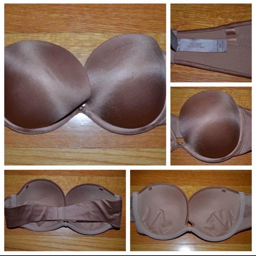 Victoria’s Secret strapless bra with detachable, adjustable straps, size 34C